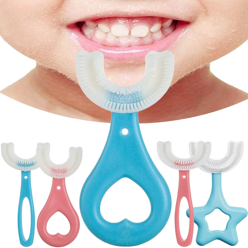Kids Toothbrush Ushape 360 Degree Infant Teether Baby Toothbrush