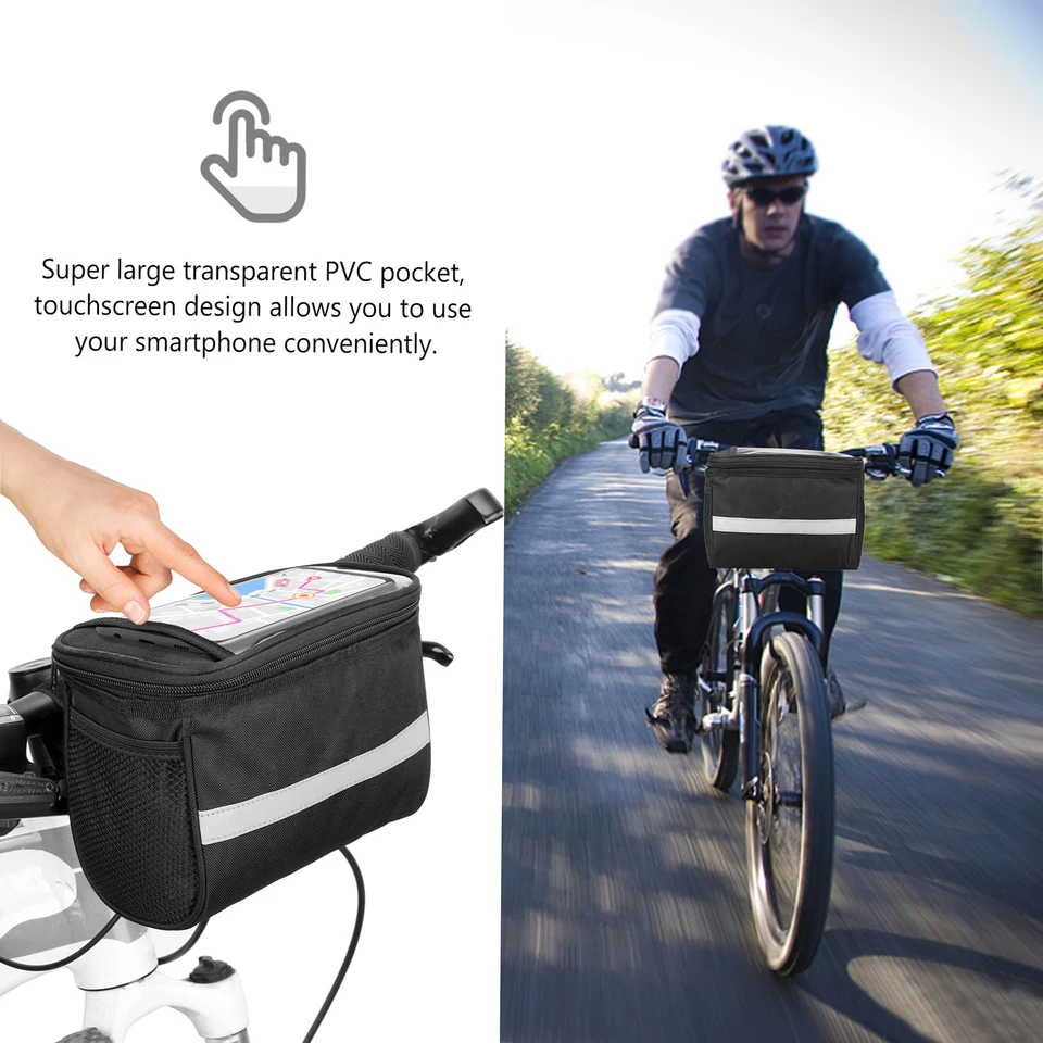 Lixada Insulated Bike Handlebar Bag - Waterproof Front Basket With Reflective Strip For Cycling