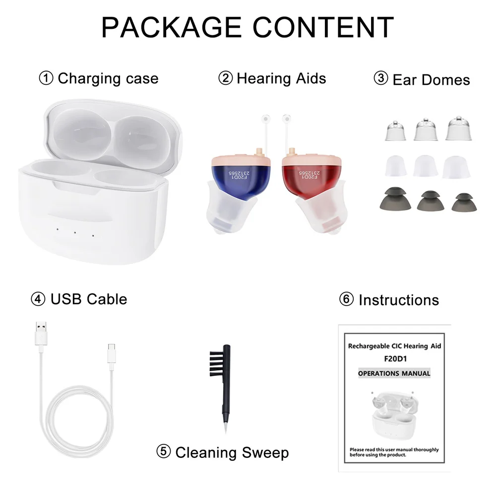 New Rechargeable Hearing Aids For Deafness Elderly Mini Invisible Hearing Aids 16 Channels Sound Amplifier with Noise Cancelling 6