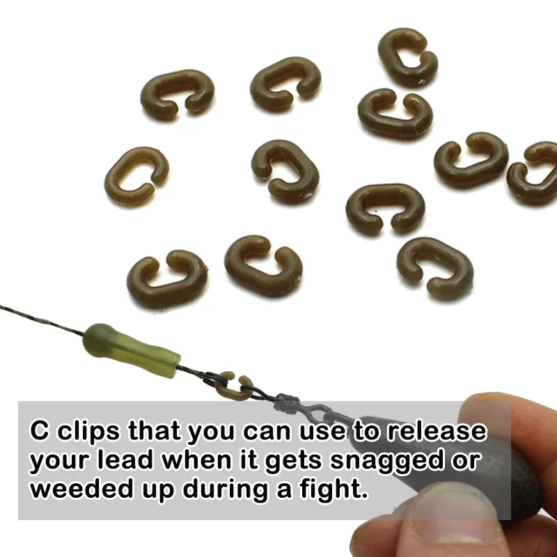 30 Brown Lead Clips With 5 Silicone Tubes For Carp Fishing - 3lb Pressure, Coarse Fishing Tackle 10 thumbnail image