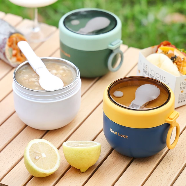 Vacuum Insulated Food Container for Hot Food 304 Stainless Steel Thermal  Wide Mouth Food Jar with Foldable Spoon Lunch Thermoses - AliExpress