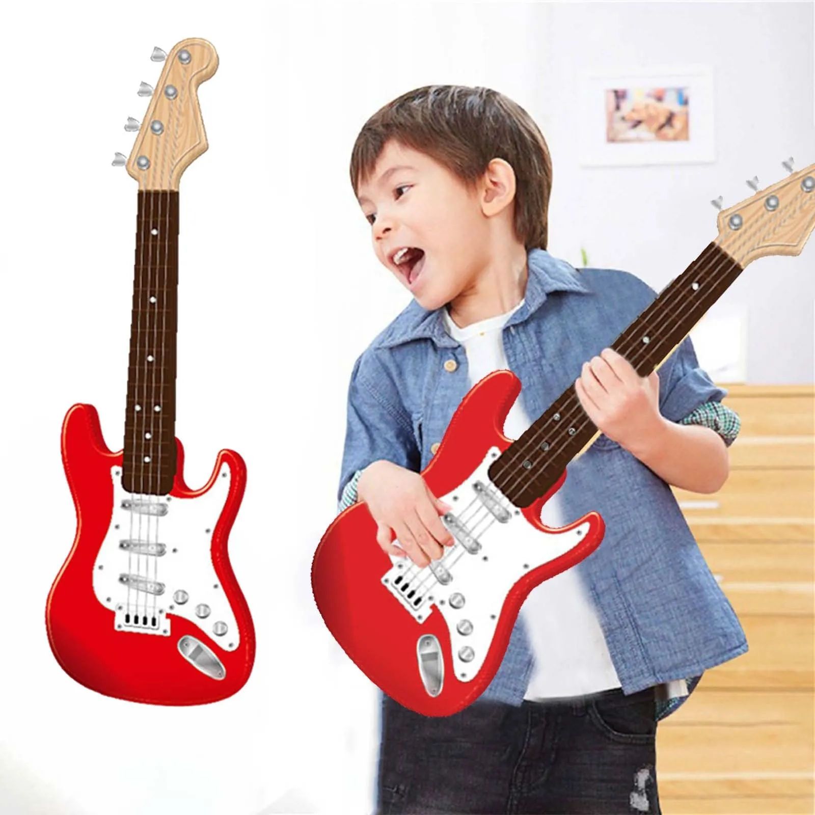子供用ギター 17In ギターのおもちゃ子供のための 4 弦エレキギター楽器子供の