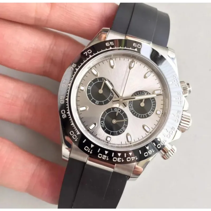 

Часы наручные ST9 мужские с автоматическим механическим механизмом, стальные качественные, сапфировое стекло, с керамическим безелем, хромалый серый циферблат, 40 мм