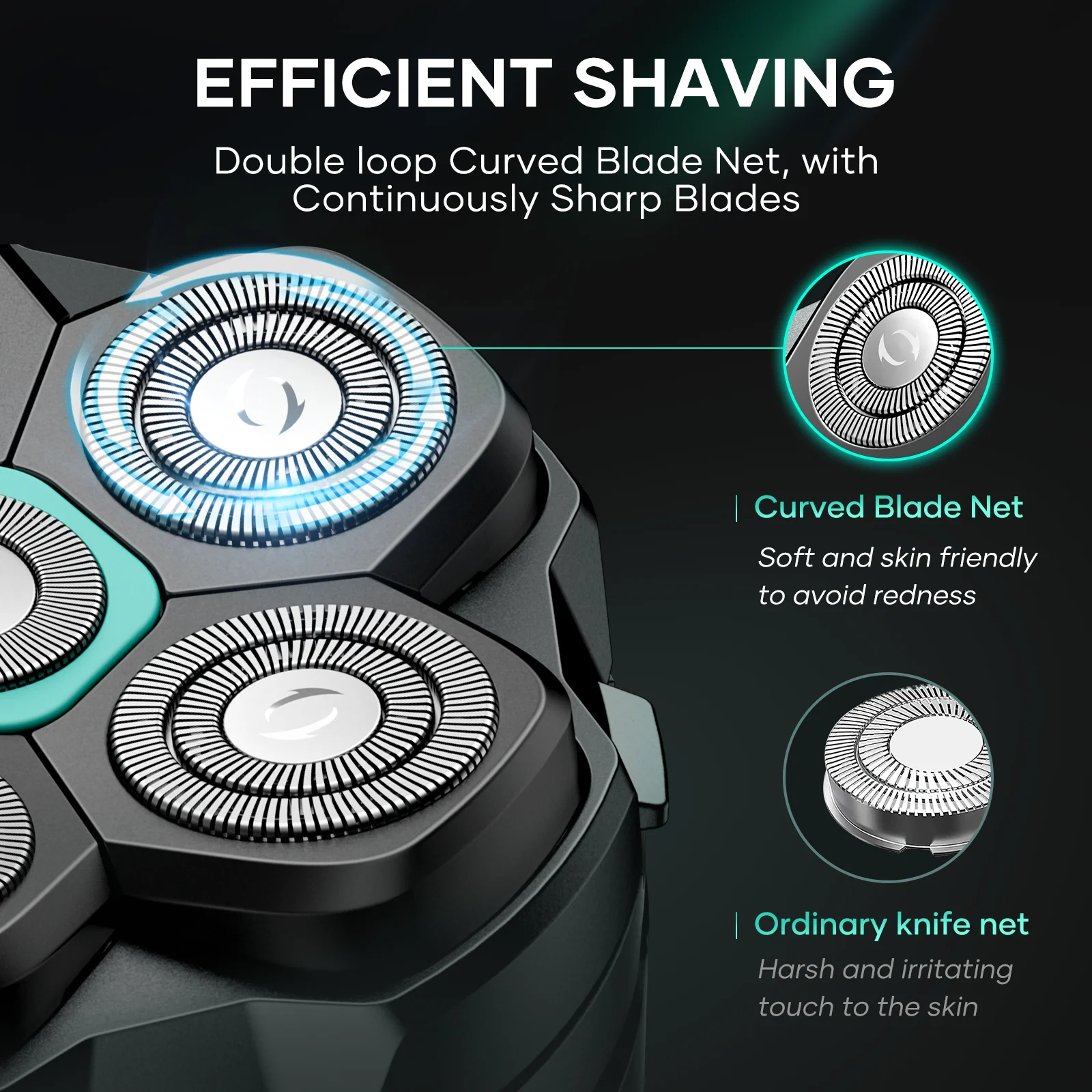 KENSEN Electric Head Shavers for Bald Men 6D Magnetic Razor Hair Trimmer USB Rechargeable LED Display Waterproof Beard Shavers 4
