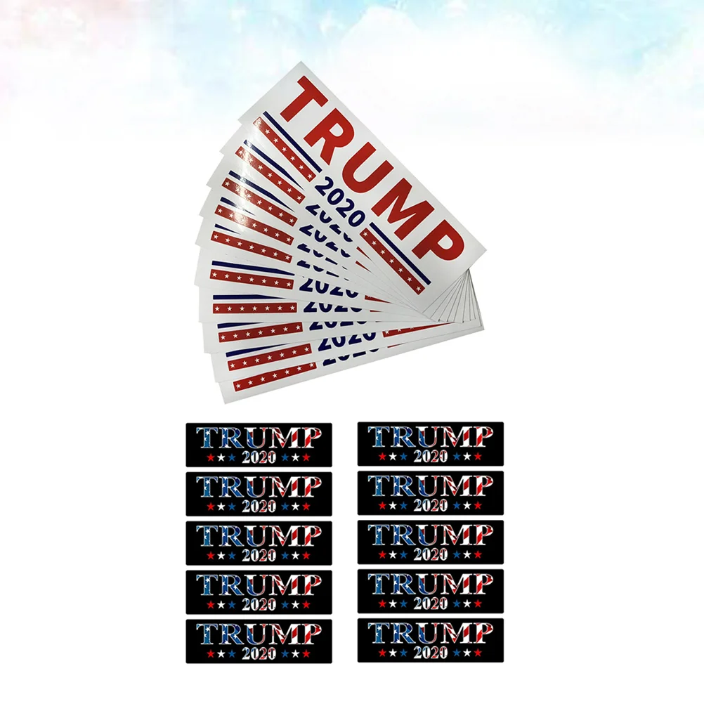 

20pcs Trump 2020 Car Sticker Creative United States Presidential Election Car Label Automobile Decal Automobile Decor(10pcs