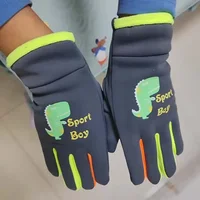 Children Warm Plush Gloves Winter Boys Girls Kids Outdoor Windproof Skiing Cycling Gloves Glow Students Toddler Cycling Mittens 5