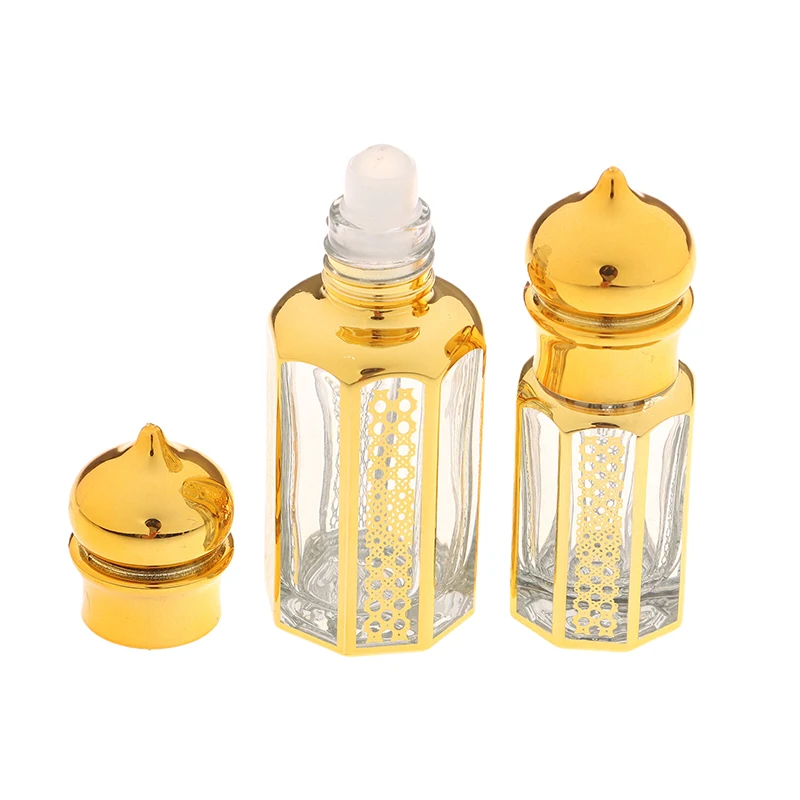 3/6/15ml Gold Mini Glass Roller Bottles, Refillable Travel Perfume & Essential Oil ... - SKU MGRB1946 - UGI Packaging