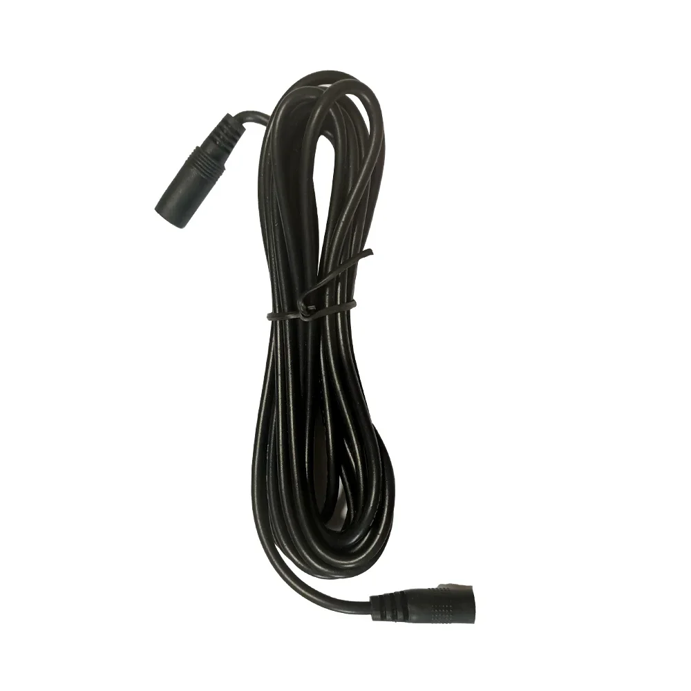 Long-Length DC Power Extension Cable - Female to Male Connector Adapter in Black