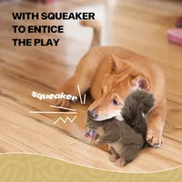 All For Paws Dog Faux Fur Squirrel Toys For Dogs Animal Realistic Squeaker Wildlife Fleece No-Toxic Dolls Pet Accessories 2