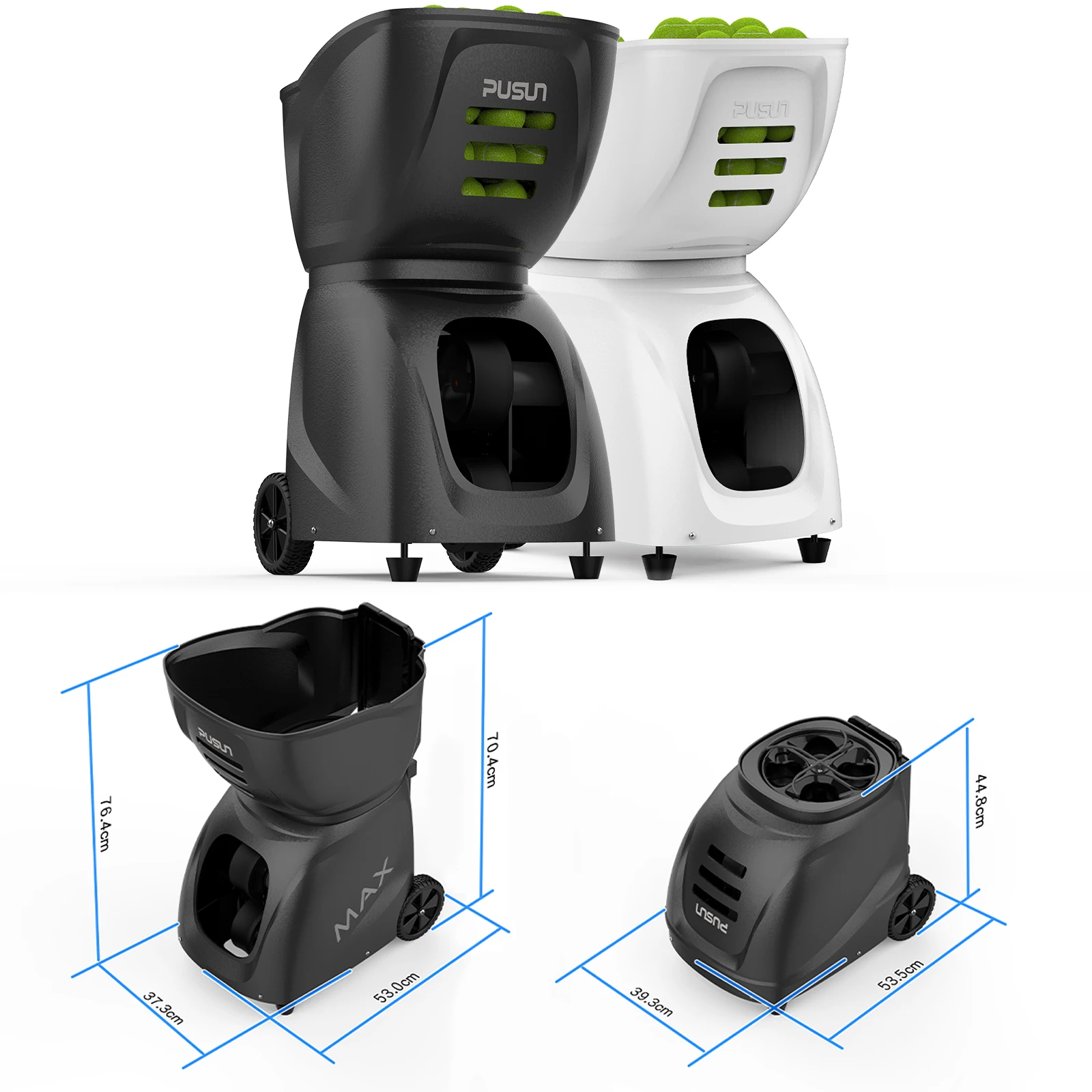 PT-MAX C Advanced Tennis Ball Machine: 28 Landing Points, 26 Serve Modes, App Control, 5-7 Hour Battery-Professional-Grade Por