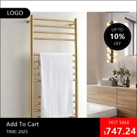 080808 โกลด์แฟชั่นติดผนังชั้นวางผ้าเช็ดตัวไฟฟ้า AC110-240V 162W กันน้ำ 304 สแตนเลสเครื่องอุ่นผ้าเช็ดตัวสำหรับ 1