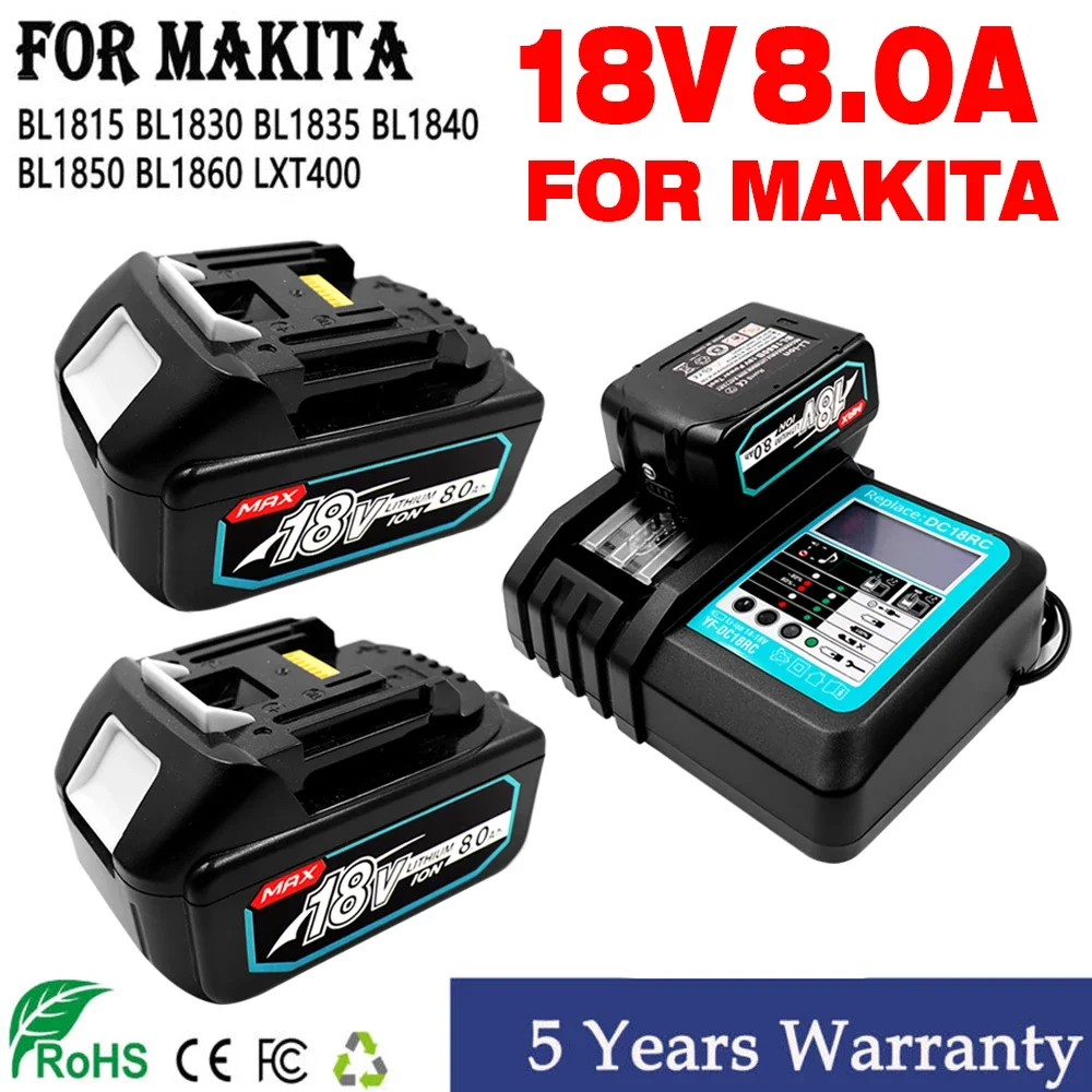 

Аккумуляторная батарея Makita 18 в 6,0 1850 Ач для электроинструментов Makita со стандартной заменой литий-ионных аккумуляторов LXT BL1860 6000 В мАч