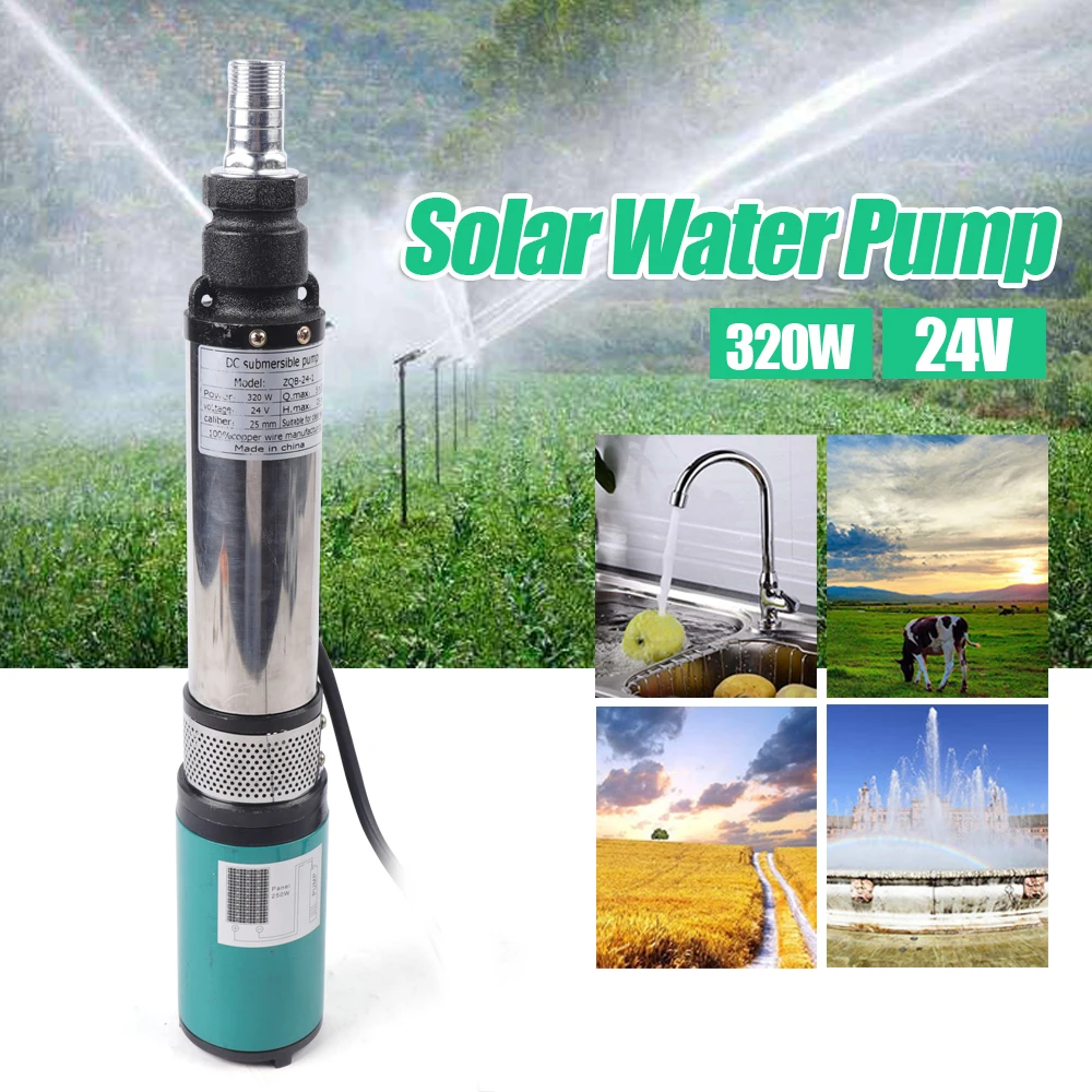 320 W 24 V elektrische Bauernhofpumpe, tauchfähige Brunnenwasserpumpe mit tiefer Bohrung – Detail 2