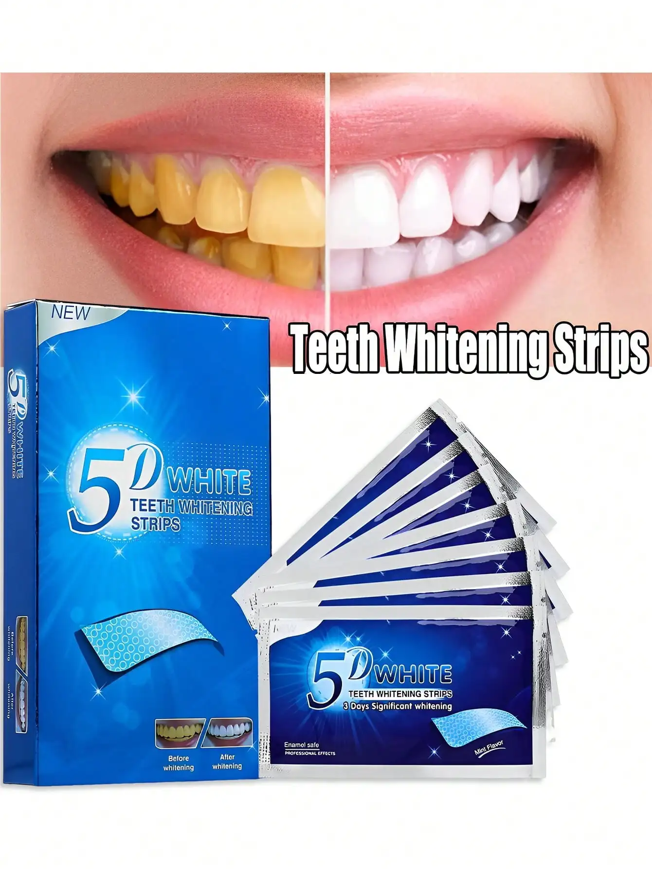 5D пластырь для отбеливания зубов для желтого удаления, отбеливания, чистки и чистки зубов: инструмент для отбеливания и осветления зубов