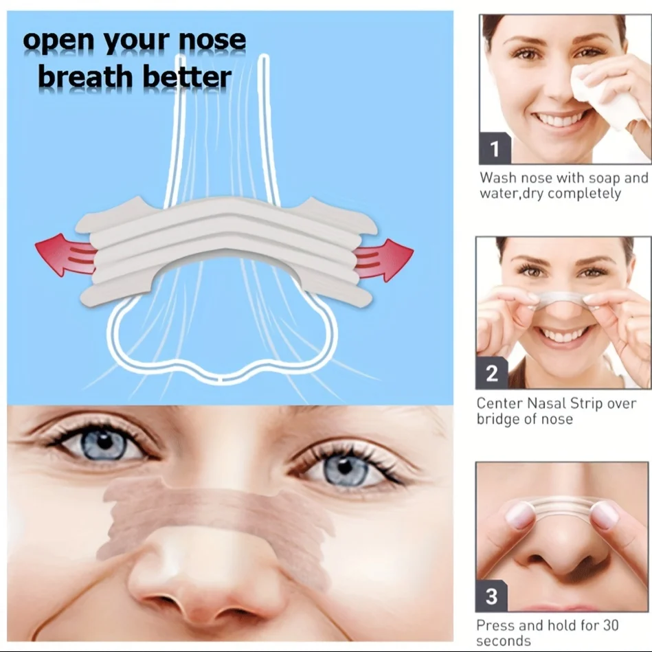 40pcs/Lot Nasal Strips Anti-Snoring Sticker Better Nose Breath Reduce Snoring Tool Health Care Stop Snoring Patch