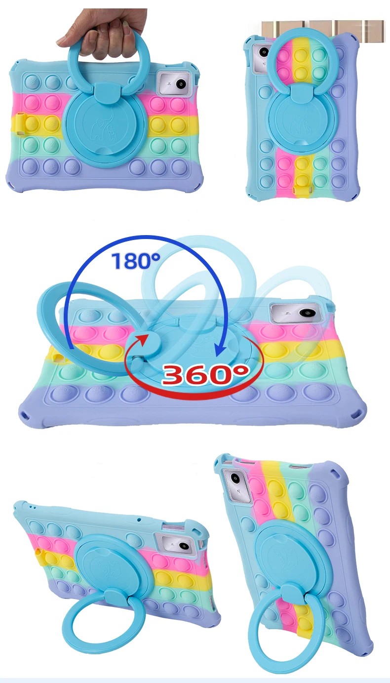 Kids  Case - 360° Rotating Stand, Soft Silicone Shell