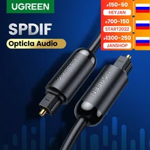 UGREEN-Cable de Audio óptico Digital Toslink, Cable de fibra óptica macho a macho para cine en casa, barra de sonido, TV, PS4, Xbox, TV