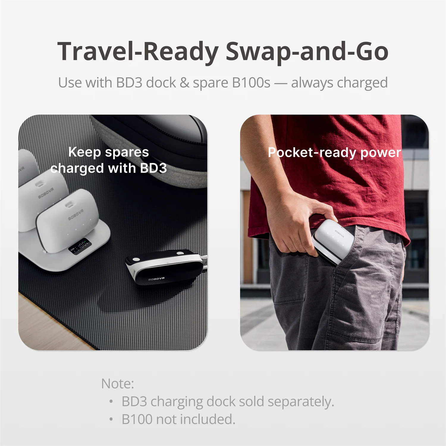 BOBOVR PD100 Zwei-in-Eins-Ladestation mit Echtzeit-Leistungsanzeige 30W USB-C PD Schnelles Ein-/Ausladen USB-C USB-A Anschluss Kompatibel mit B100 – Detail 7