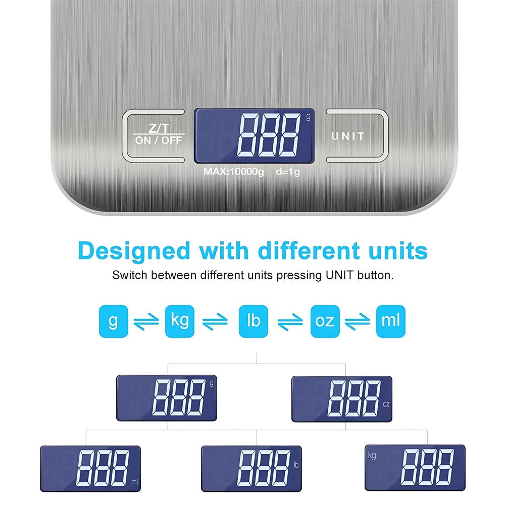 5kg Rechargeable Electronic Scales Stainless Steel Electronic Scales Home  Food Snacks Weighing Measuring Tools Digital Scales - AliExpress