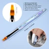 LIMEGIRL 8pcs/set Aurora Acrylic Nail Art Painting Pens for Nail Design Soft Slender Brush Gradient UV Gel Drawing DIY Brushes 3