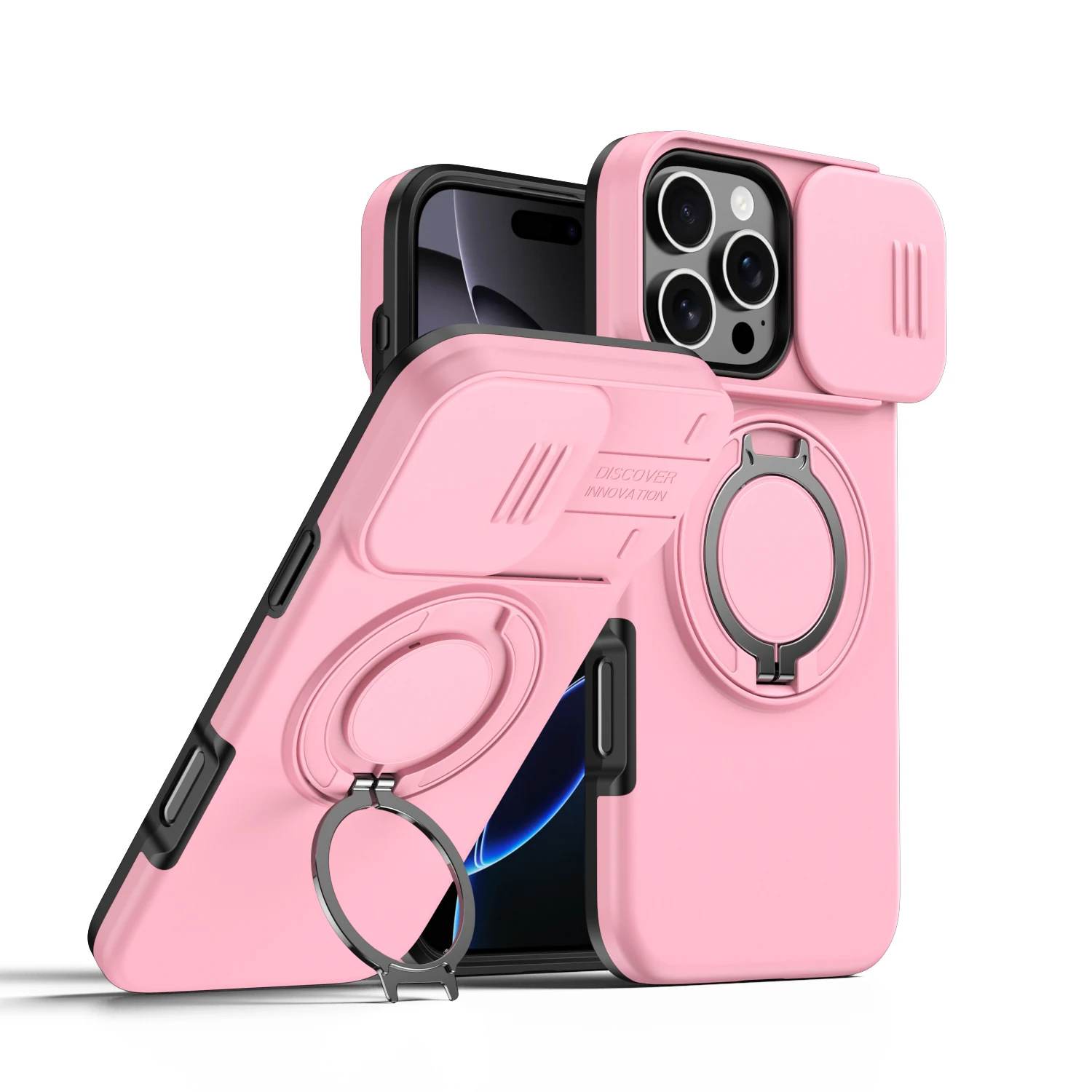 Premium Heavy Duty Rugged Armor Case with Magnetic Bracket and Slide Camera Protection Cover