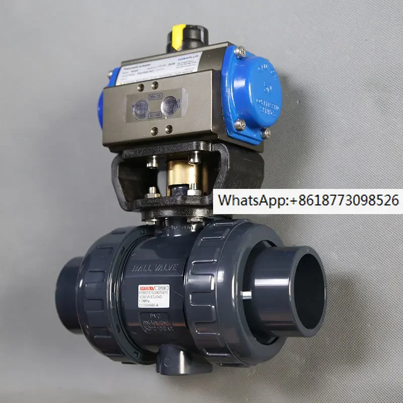 

Чистый ПВХ/HP-PVC/EPDM/FKM промышленный трубопровод KS Пневматический шаровой клапан двойного действия