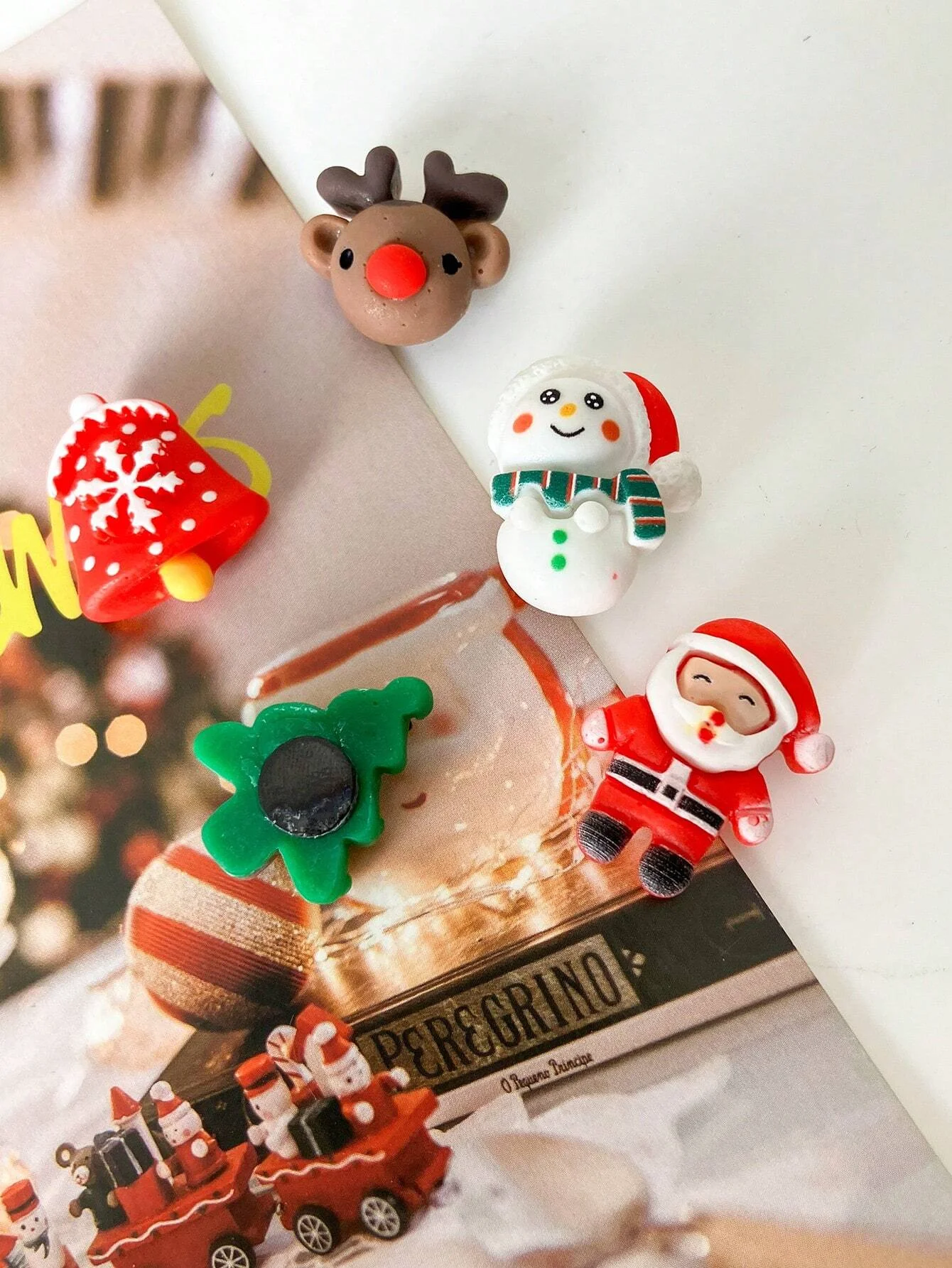 Cute Mini Christmas Reindeer Resin Home Decoration Fridge Magnets Christmas Decor Holiday Refrigerator Magnets Gifts 5Pcs