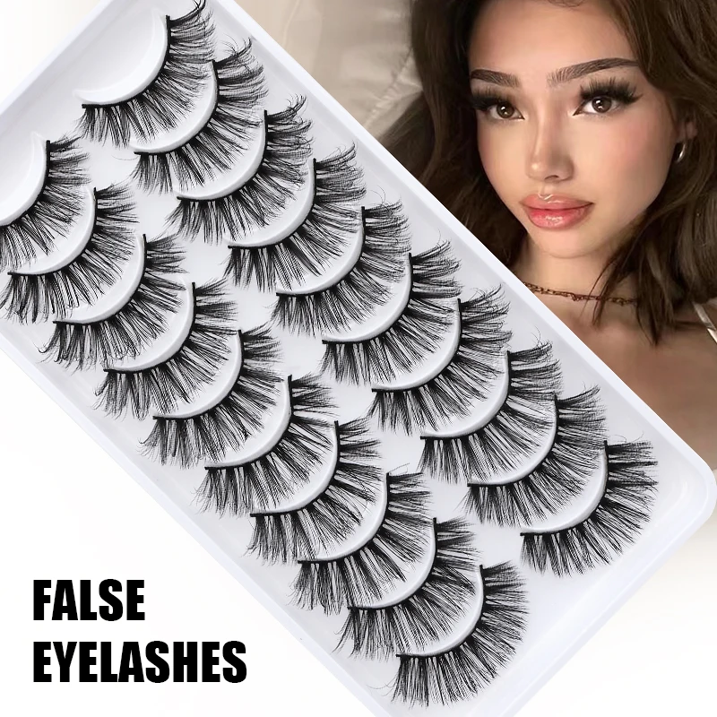 10PairsSoftFakeLashesThickFullStripEyelashesBeautySupplies