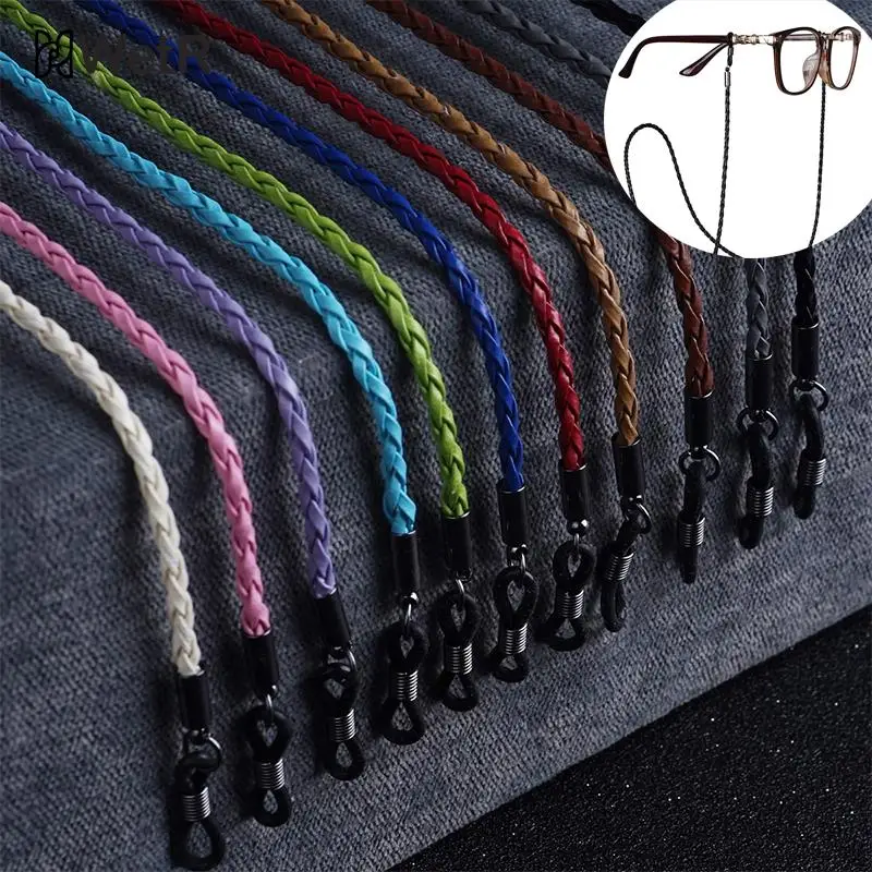 

Thick Twist Sunglasses Leather Rope Chain Eyewear Braided Glasses Lanyard Strap Outdoor Sports Non-slip Eyeglass Accessories