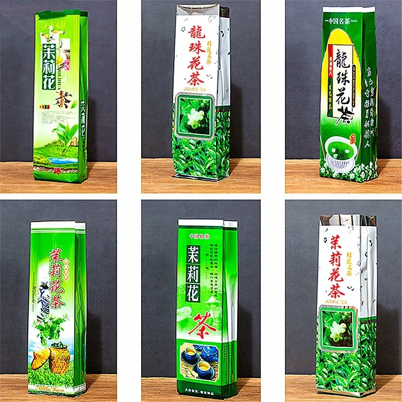 

Китайский Жасминовый жемчуг, чайный сервиз, пакеты на молнии ручной работы «ShuangLong XiZhu», зеленый чай, перерабатываемый герметичный упаковочный пакет, Прямая поставка