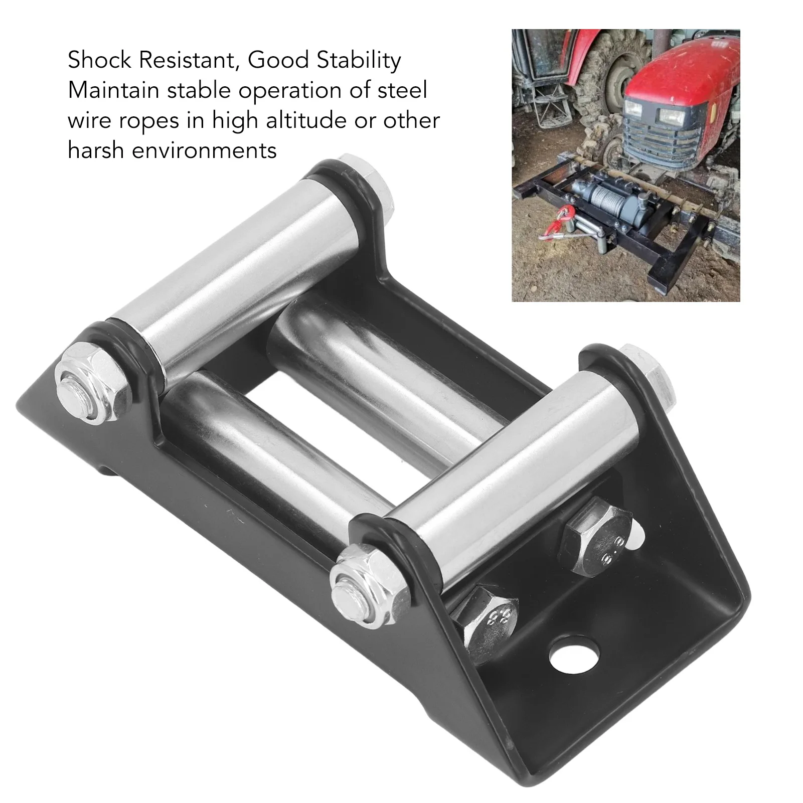 Winch Roller Fairlead Cable Guide winch roller fairlead 4 Way High Strength Roller Steel Fairlead 4500LB Cable Guide