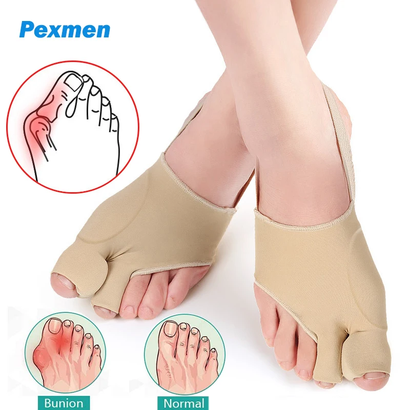 Pexmen 2Pcs Bunion Corrector Toe Separator Protectors Foot Pain Relief Brace for Overlapping Toe Hallux Valgus Foot Care Tool new 2pcs 1pair bunion corrector gel pad stretch nylon hallux valgus protector guard toe separator orthopedic supplies foot care