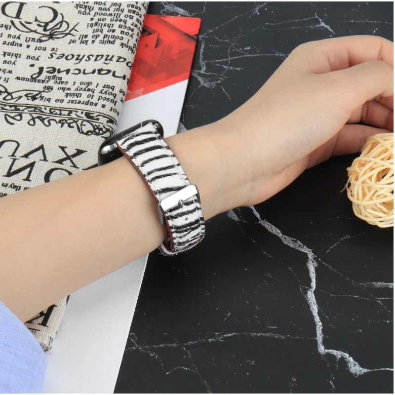 Leather Strap For Apple watch 49mm 45mm 41mm 44mm 42mm 40mm Hhairy Bracelet Wristband For iWatch Ultra 8 7 6 5 4 SE Correa band