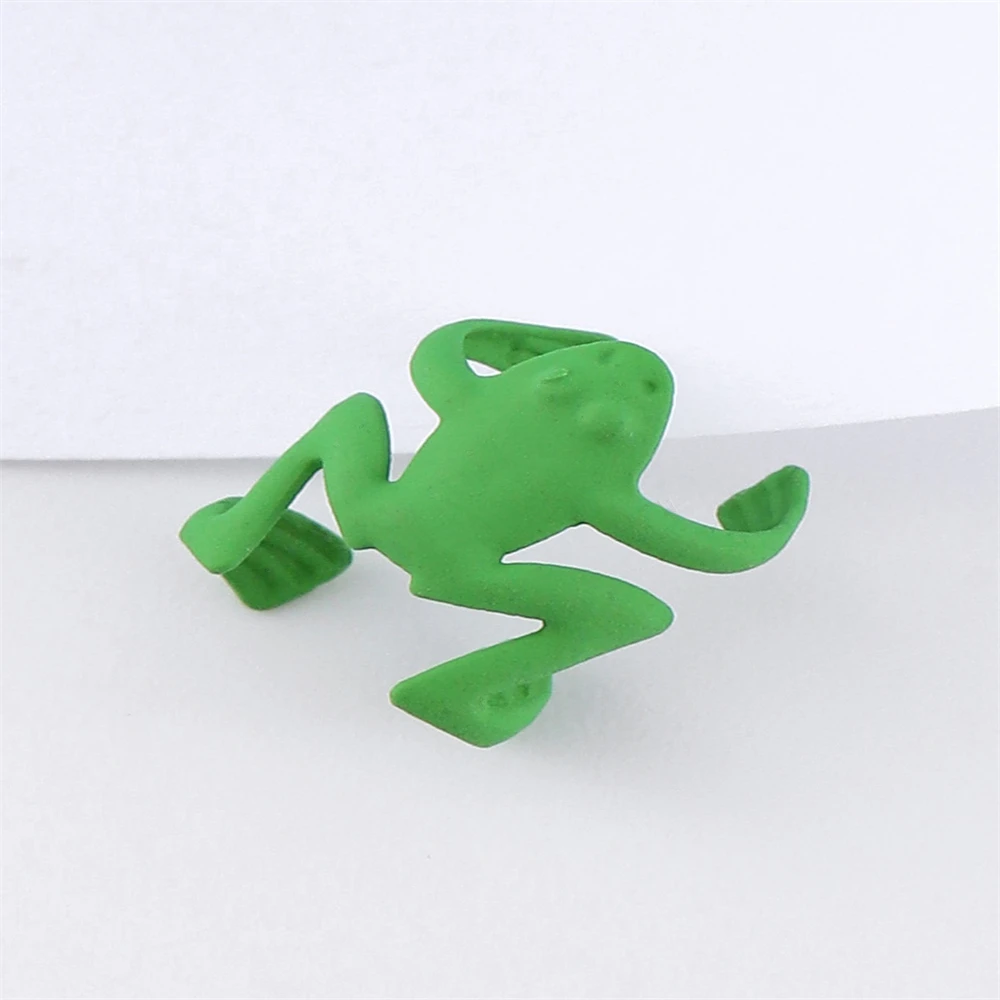 Women's Girls Ear Clip Earrings Green Frog Cartoon Animal No Piercing Aesthetic Jewelry Gifts ear clip earrings clip earrings ear clip ear accessories