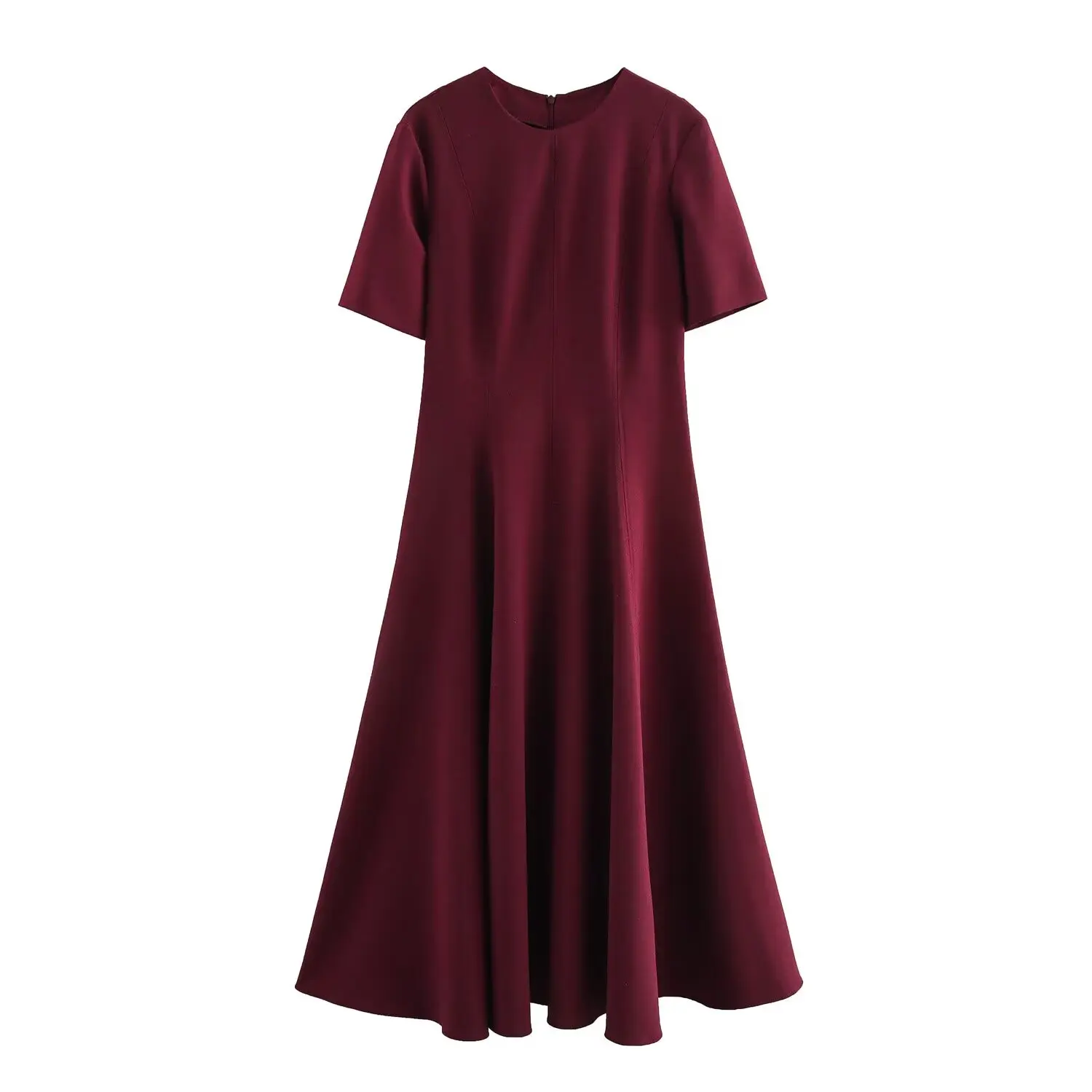 فستان RARA نسائي طويل رمادي برقبة دائرية وأكمام قص...