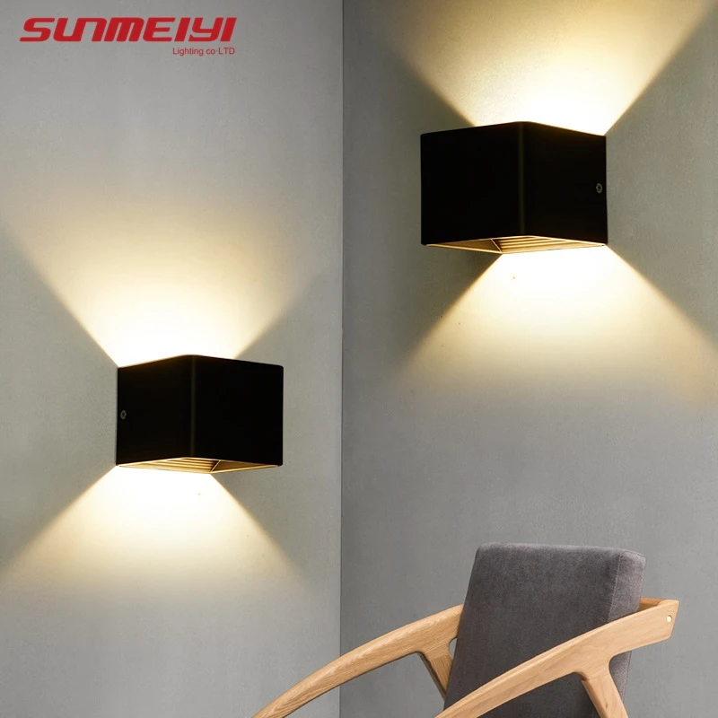 SUNMEIYI COB LED 벽 램프, 실내 야외 알루미늄 벽 조명, 정원 베란다 조명 AC85-265V, IP44 방수