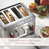 2024 Wolf Gourmet 4-Slice Extra-Wide Slot Toaster with Shade Selector, Bagel and Defrost Settings, Red Knob, Stainless Steel 2