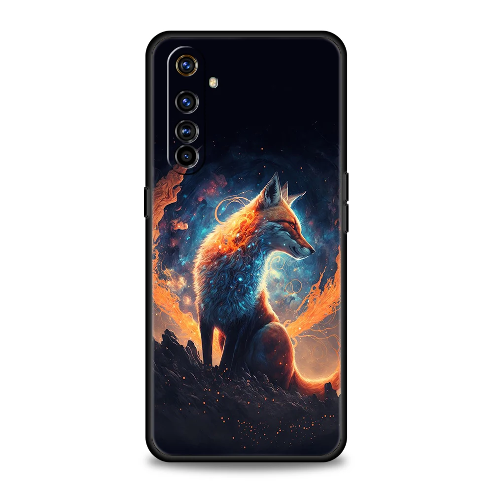 Tier der Fuchs Handy hülle für Realme 8 9 Pro plus 8i 9i 6 7 gt2 c21 c25 c3 c11 11 pro 5g plus stoß feste Silikonschalen-Capa-Tasche – Detail 2