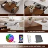 Lift Top Coffee Tables for Living Room, 43" LED Wooden Center Tables with Storage Shelf, Hidden Compartment and Drawer for Home 4