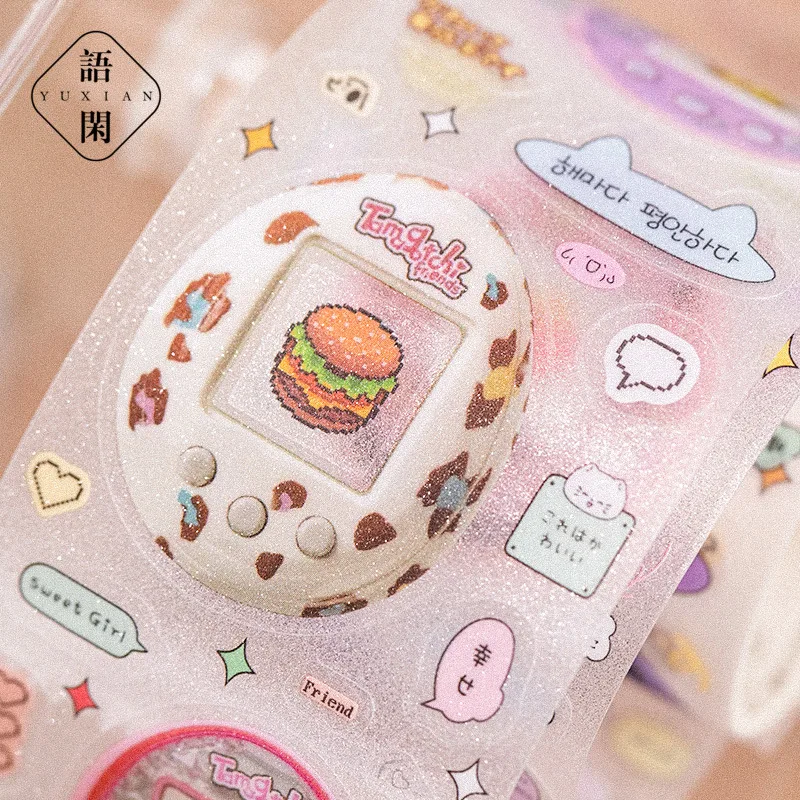 Ins Style Cute Y2K Glitter Decoration Adhesive Tape Planner Handbook DIY Scrapbooking Journal Collage Material Stickers 4