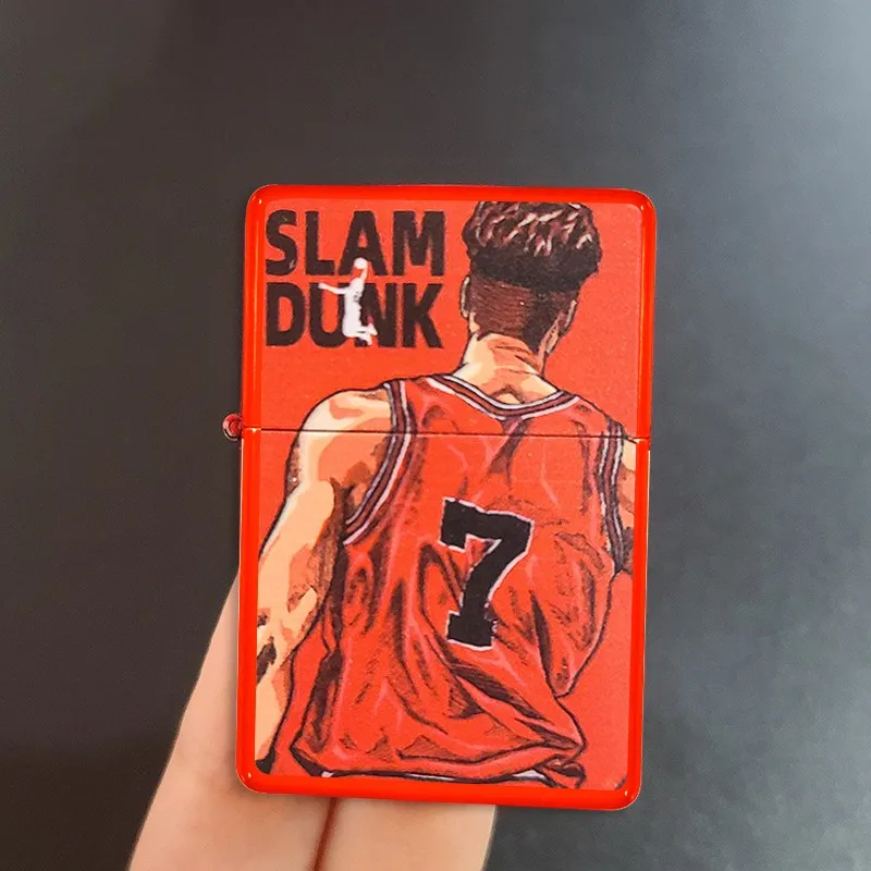 Kerosene Lighter Vintage kerosene grinding wheel lighter Japanese anime basketball flying man matte texture commemorative gift personality