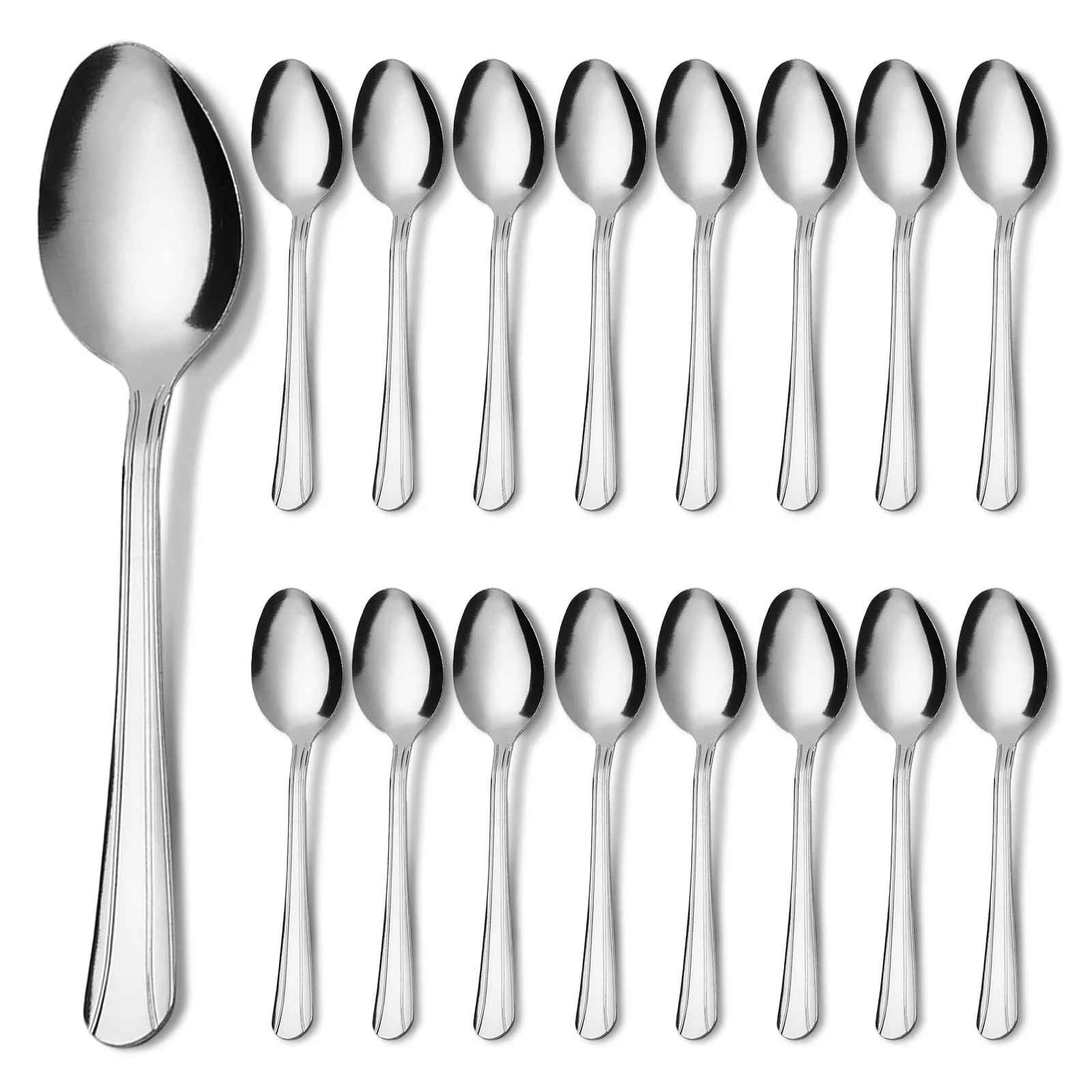 KOOMADE 16/36/60pcs silver stainless steel cutlery spoon set Home kitchen utensils Holiday dinner tableware