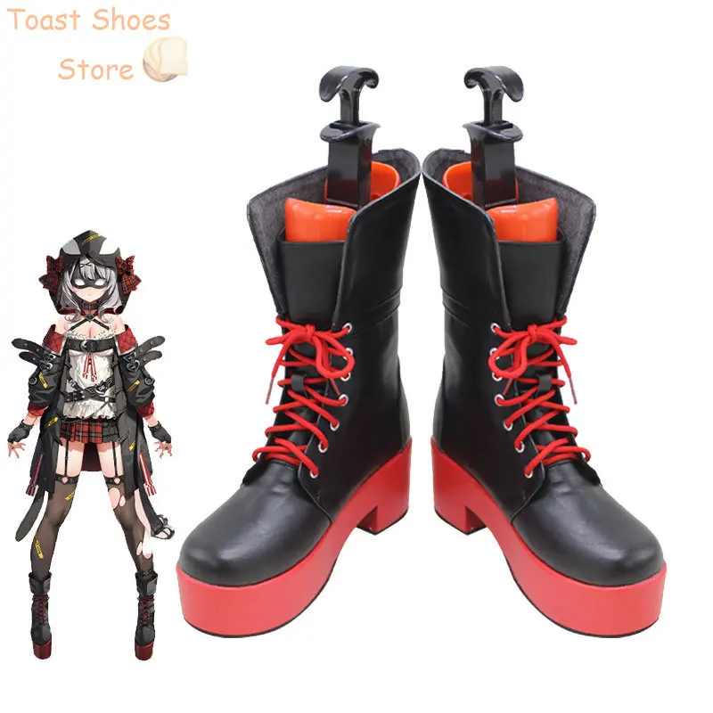Sakamata Chloe Cosplay Scarpe Halloween Carnival Boots Pu Scarpe In Pelle Vtuber Cosplay Puntelli Costume Prop