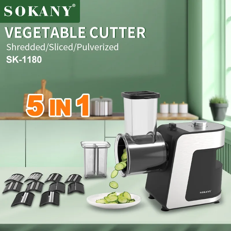 Vegetable cutter slicer 5in1 electric vegetable cutter with stainless steel blade 220V 1000W multifunction potato cucumber carrot slicer food processor