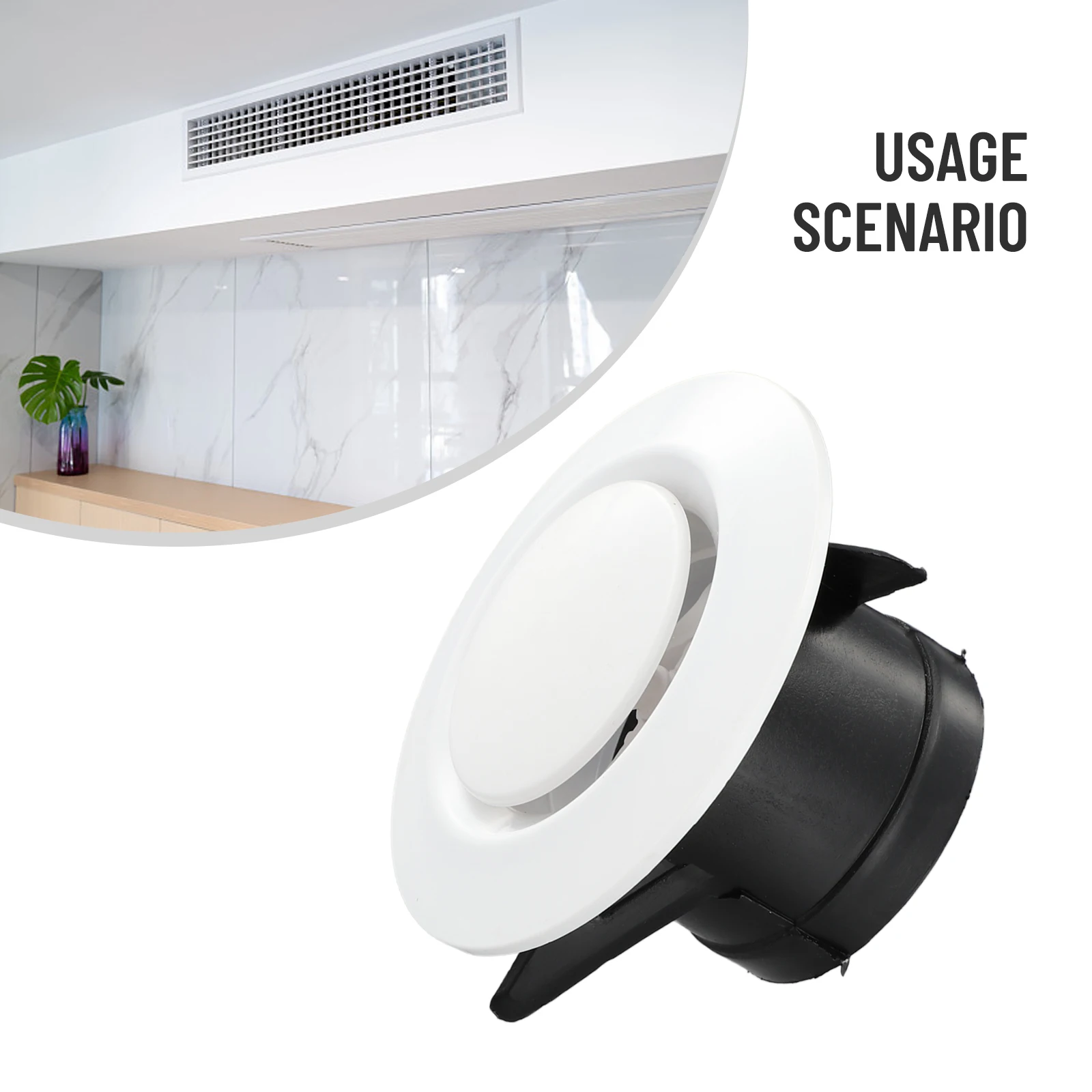 ABS Wall Ceiling Air Supply Vent 75/100/125mm Ducting Ventilation Exhaust Grille Cover Waterproof Outlet Heating Cooling