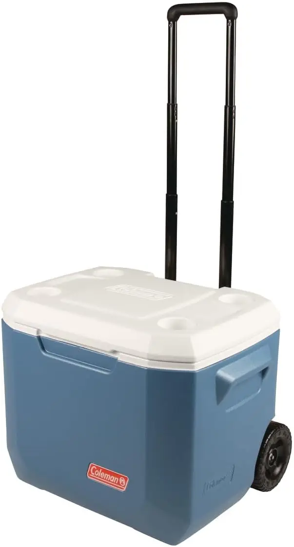 Coleman Portable Rolling Cooler 50 Quart Xtreme 5 Day Cooler Wheels Wheeled Hard Keeps Ice Up to 5 Days