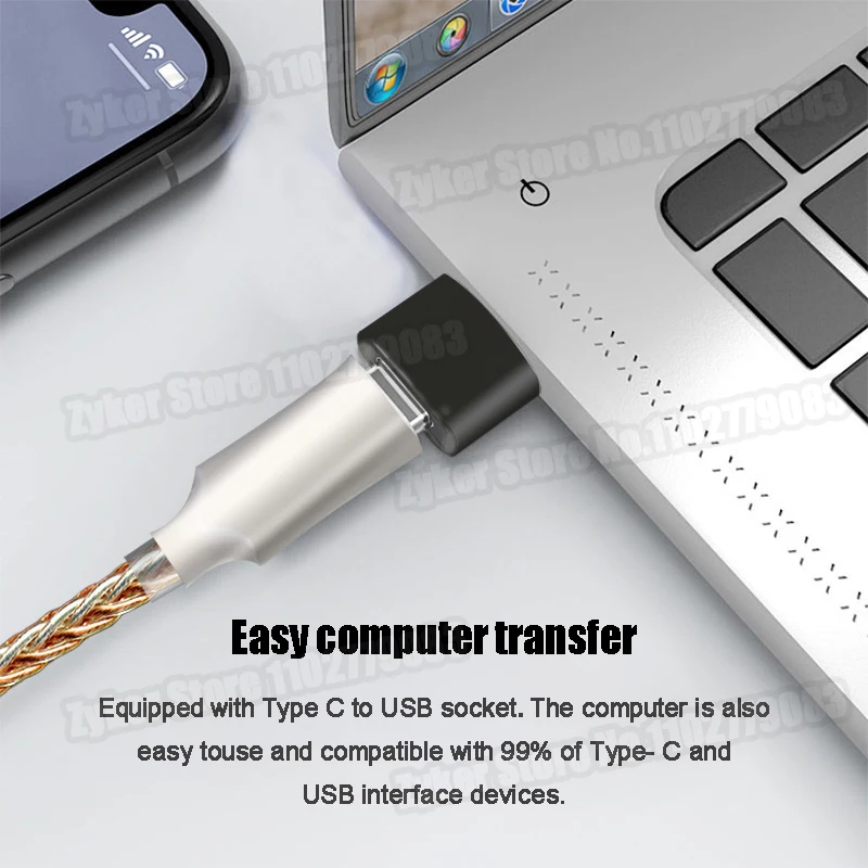 ES9318 DSD256 HIFI DAC Headphone Amplifier USB Type C to 3.5mm Audio Adapter For Android 32bit 384kHz Decoder for iPhone 15 16