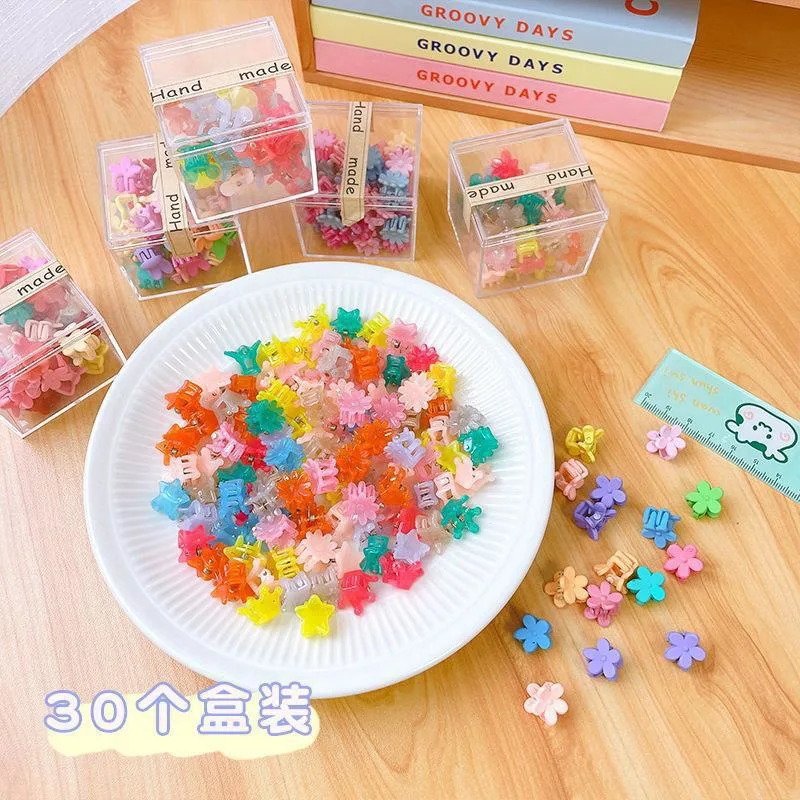 

36Pcs Summer Children's Day Candy Color Small Grab Clip for Korean Girls Colorful Flower Children Dopamine Cute Hair Clip