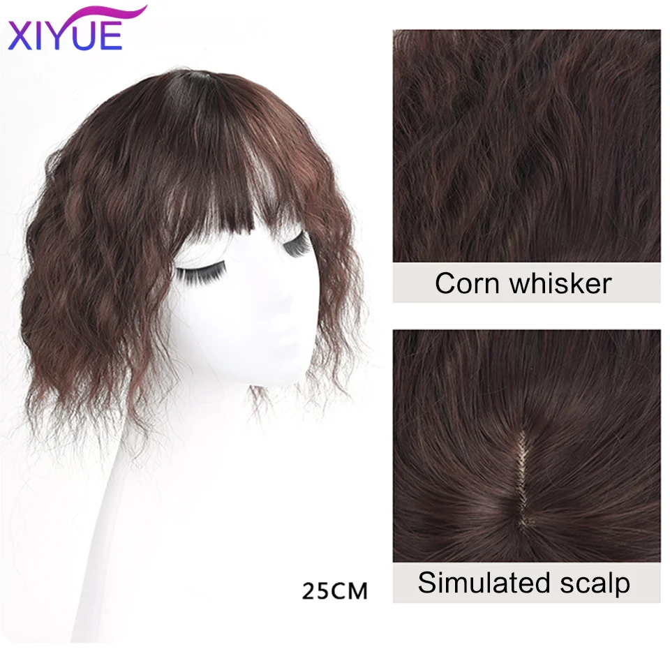3D Bangs Invisible Seamless Head Hair Water Ripple Hair Air Bangs Replacement Cover White Hair Head Overhead Natural Invisible