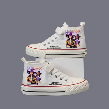Children's Canvas Shoes KPop Demon Hunters Girls Sneakers Cartoon Rumi Mira Zoey  sports shoes Student outdoor run tennis shoes